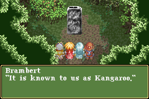 Image from "How to Criticize a Translation Effectively (and How to Identify Bad-Faith Criticism)". Screenshot from a game with the text "It is known to us as Kangaroo."